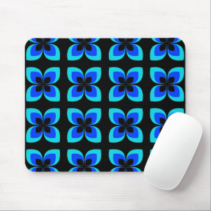 Helles, zweifarbiges, blaues Blume-Muster Mousepad
