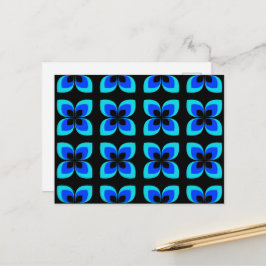 Helles, zweifarbiges, blaues Blume-Muster Postkarte