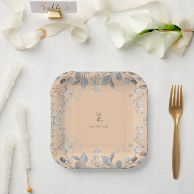 Hellfarbe Pappteller (Hochzeit)