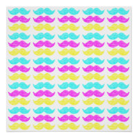 Hellfarbene Mustaches (Letterpress style)