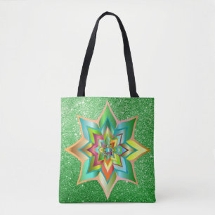 Hellfarbige Blumengrün-Imitate Glitzer Tasche