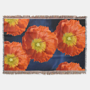 Hellfarbige Orange Mandarine Mohnblume Blume Decke