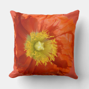 Hellfarbige Orange Mandarine Mohnblume Blume Kissen