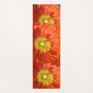Hellfarbige Orange Mandarine Mohnblume Blume Yogamatte