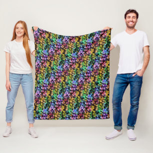 Hellfarbige Regenbogen-Confetti-Punkte Fleecedecke