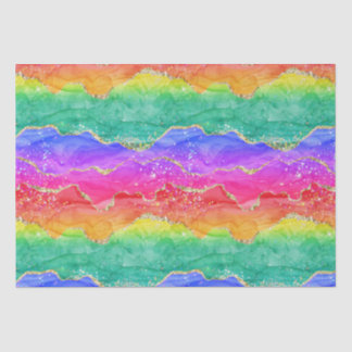 Hellfarbige Regenbogen-Glitter-Gold-Achat Seidenpapier