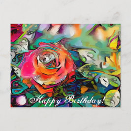 Hellfarbige Rose zum Geburtstag Postkarte