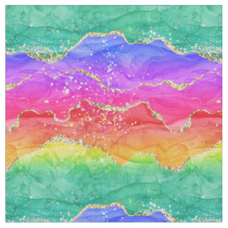 Hellfarbiger Regenbogen-Glitzer Gold Agate Stoff