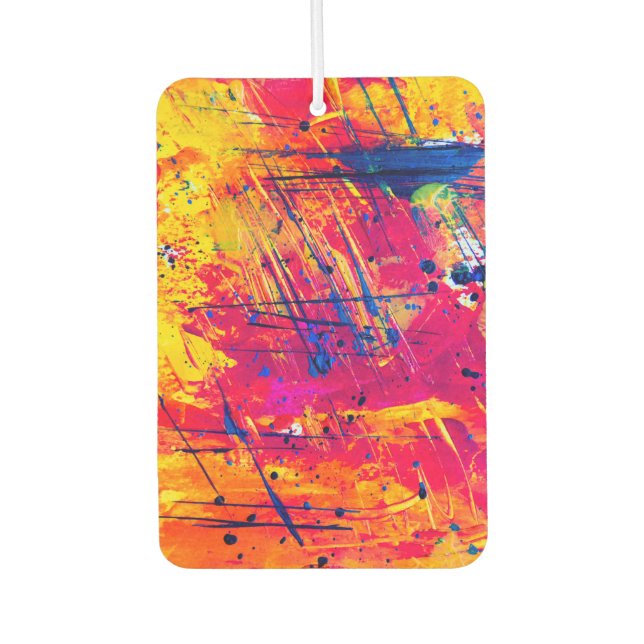 Hellfarbiger Spritzer Paint Abstrakt Autolufterfrischer (Vorderseite)