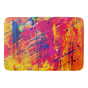 Hellfarbiger Spritzer Paint Abstrakt Badematte