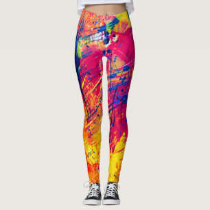 Hellfarbiger Spritzer Paint Abstrakt Leggings