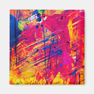 Hellfarbiger Spritzer Paint Abstrakt Magnet