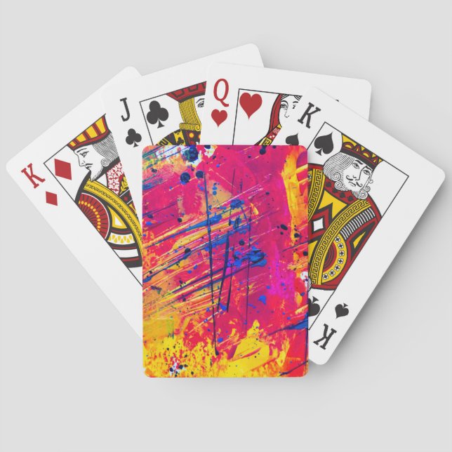 Hellfarbiger Spritzer Paint Abstrakt Spielkarten (Rückseite)