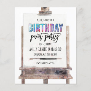 Hellfarbiges Easel Virtual Paint Party Geburtstag