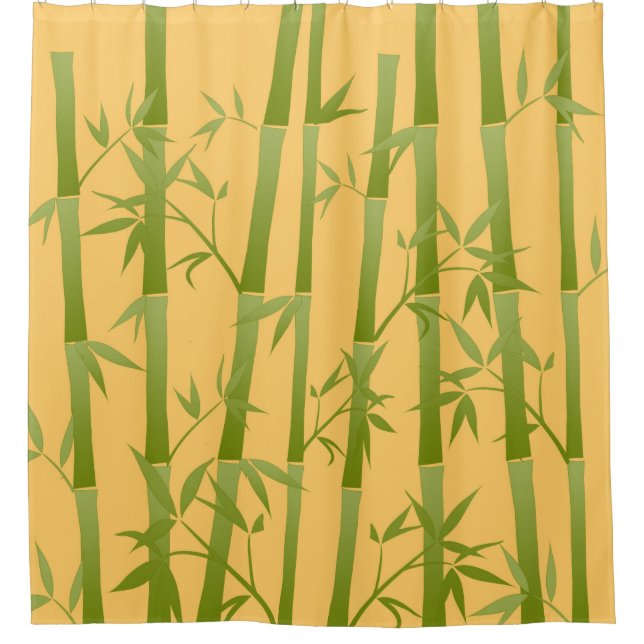 Hellgelb-grüne Bambus-Pflanze Duschvorhang (Vorderseite)