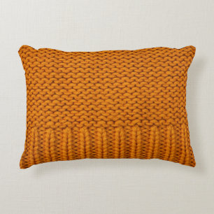 Hellgelb: handgefertigte Stricktextur. Dekokissen
