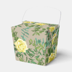 Hellgelb & Khaki Ecru Rose Blumenzehen Geschenkschachtel