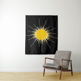 hellgelb leuchtendes Sonnenmuster Wandteppich