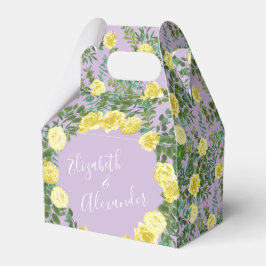 Hellgelb & Lilac Lila & Rose Blumenzehen Geschenkschachtel