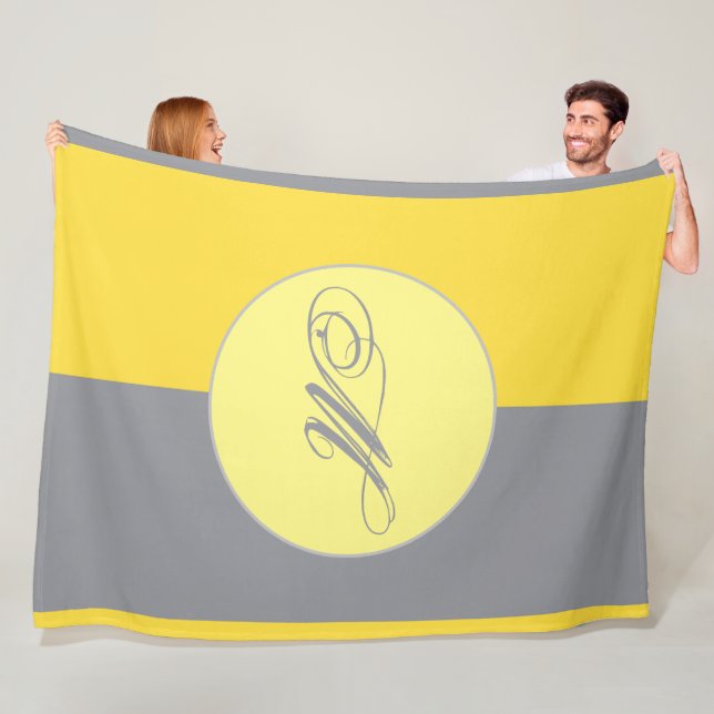 Hellgelb und weich grau individuell angepasst fleecedecke (Beispiel)