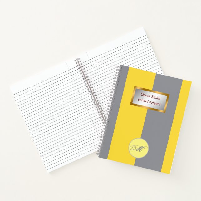 Hellgelb und weich grau individuell angepasst notizbuch (Innenseite)