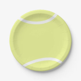 Hellgelb und weißer Tennisball Pappteller