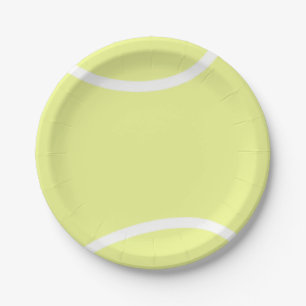 Hellgelb und weißer Tennisball Pappteller