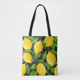 Hellgelbe Aquarellfarben und grüne Blätter Tasche