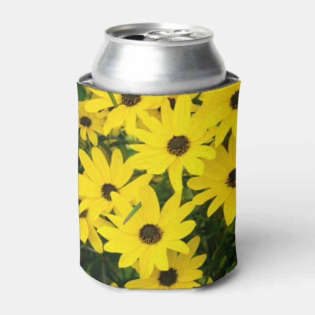 Hellgelbe Blumen Dosenkühler (Kanne Vorderseite)