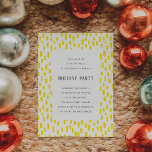Hellgelbe Dashing Holiday Party Einladung<br><div class="desc">Set den Ton für eine lustige und fröhliche Feier mit dieser festlichen und modernen Party Einladung-Karte! Mit handgezeichnet Strichen in einem lustigen Muster und einer lebendigen Farbpalette. Beeindrucken Sie sie,  indem Sie das Thema mit passenden Party-Vorräten behalten haben!</div>