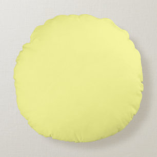 Hellgelbe feste schlichte Pastellfarbe Rundes Kissen