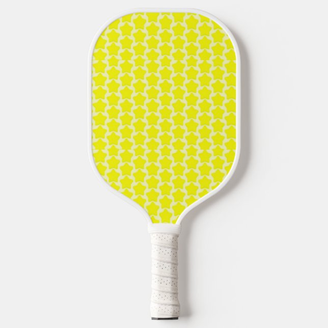 Hellgelbe Fünf-Punkte-Sterne Pickleball Schläger (Vorderseite)