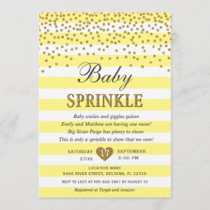 Hellgelbe Goldbiene Streifen Neutrale Baby Sprinkl Einladung
