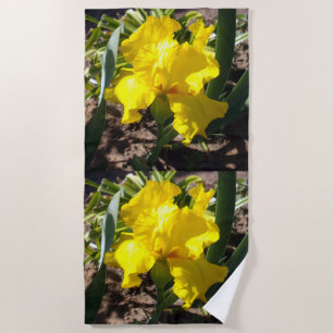 Hellgelbe Iris-Blume, Badetuch