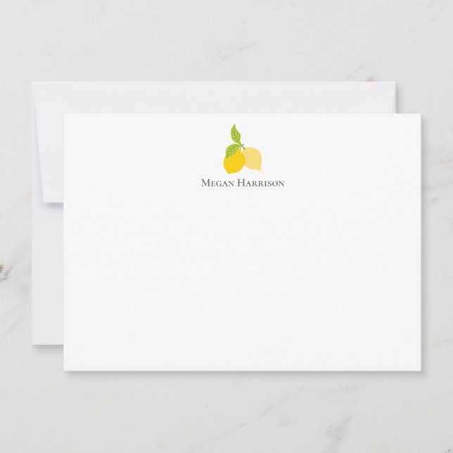 Hellgelbe Lemons-Symbol - flache Notizkarte Mitteilungskarte (Vorderseite)