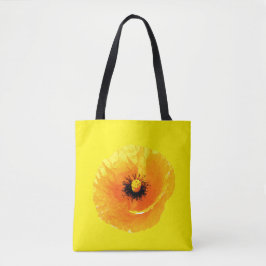 Hellgelbe Mohnblume Blume Abstrakte Hochzeit Tasche