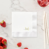 Hellgelbe Monogram Swash Script White Cocktail