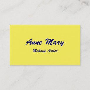 Hellgelbe Navy Blue Makeup Artist Beauty Salon Visitenkarte