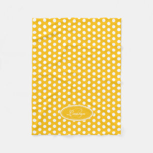 Hellgelbe Polka Punkt individuelle Name Decke