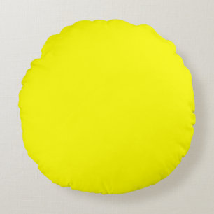 Hellgelbe, solide Grundfarbe schlicht Rundes Kissen