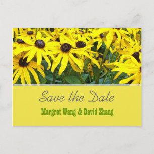 Hellgelbe Sommerdaisons Save the Date Blume Ankündigungspostkarte