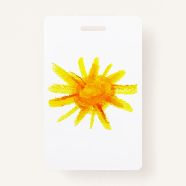 Hellgelbe Sonne von Hand gemalt Ausweis (Vorderseite)