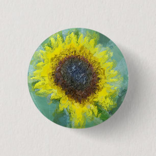 Hellgelbe Sonnenblume Button