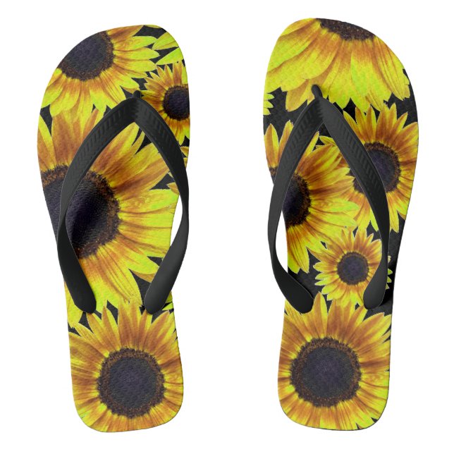 Hellgelbe Sonnenblume - Flip Flops (Fußbett)