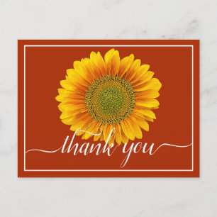 Hellgelbe Sonnenblume Orange Hintergrund Vielen Da Postkarte