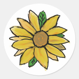 Hellgelbe Sonnenblume Runder Aufkleber