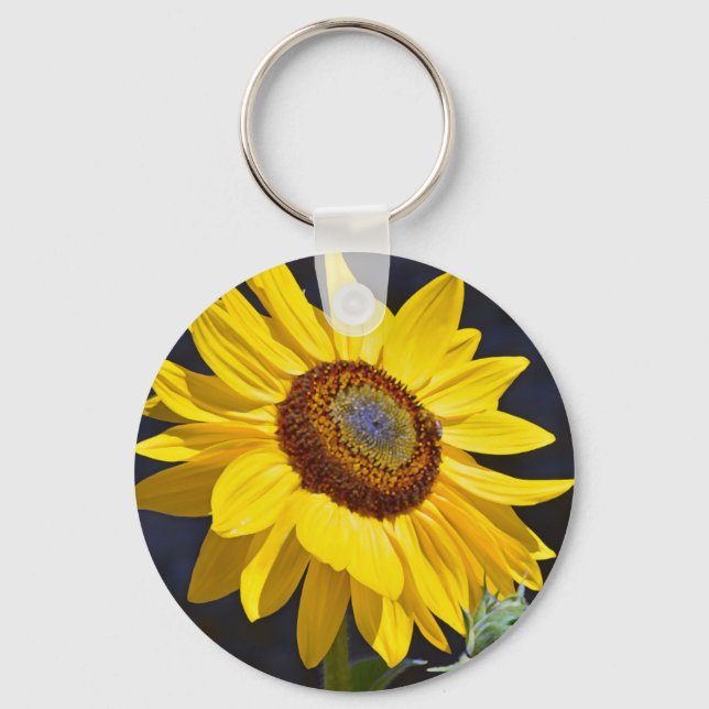 Hellgelbe Sonnenblume Schlüsselanhänger (Vorderseite)