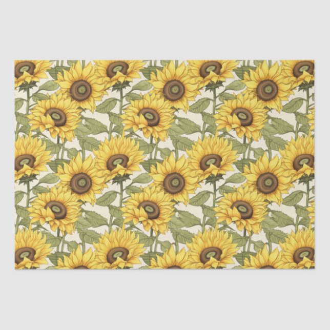 Hellgelbe Sonnenblume Seidenpapier (Vorderseite)