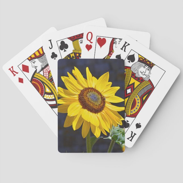 Hellgelbe Sonnenblume Spielkarten (Rückseite)