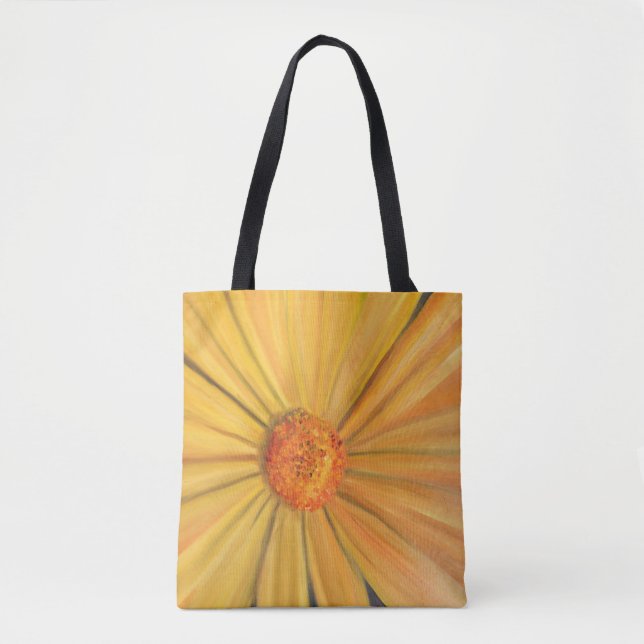 Hellgelbe Sonnenblume Totbeutel Tasche (Vorderseite)